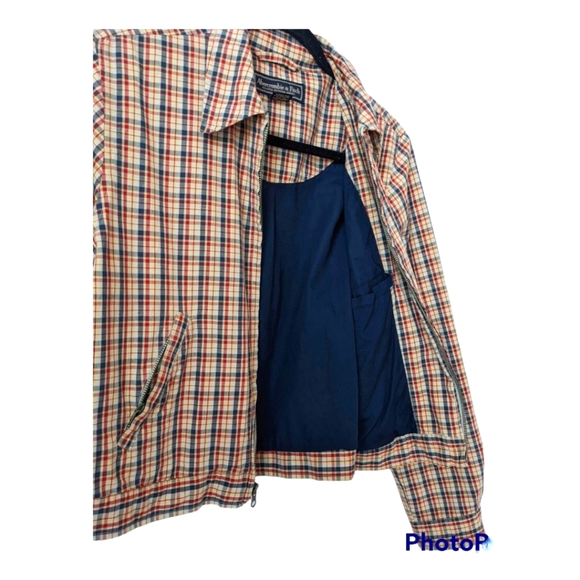 Abercrombie & Fitch Vintage 90s Plaid Long Sleeve Collared Jacket - Picture 3 of 5